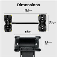 Adjustable Powerbells Pro 55Lbs Pair with Powerbar CONNECT