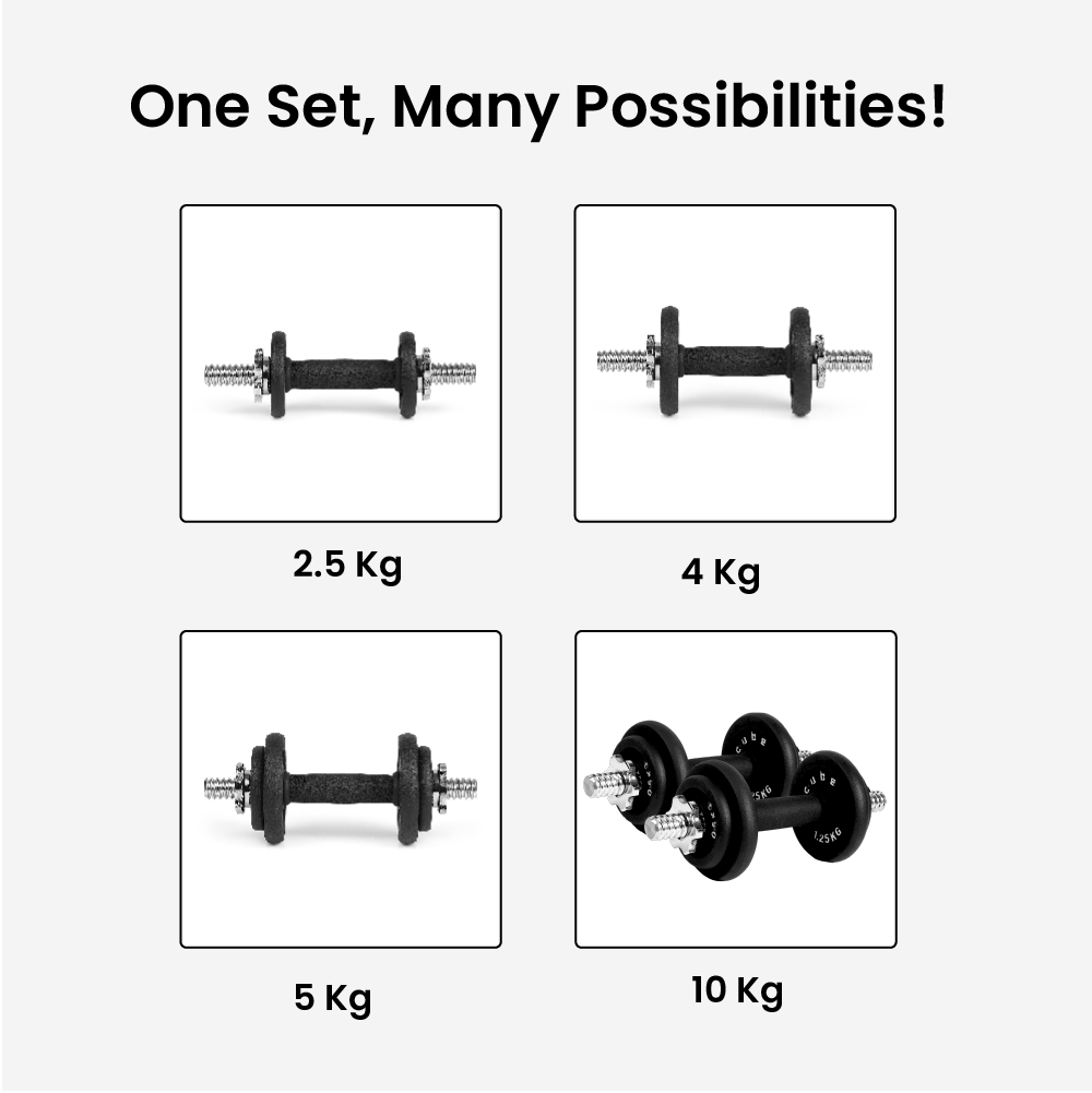 Powerkit | Adjustable Dumbbell Set (10Kg|20Kg)