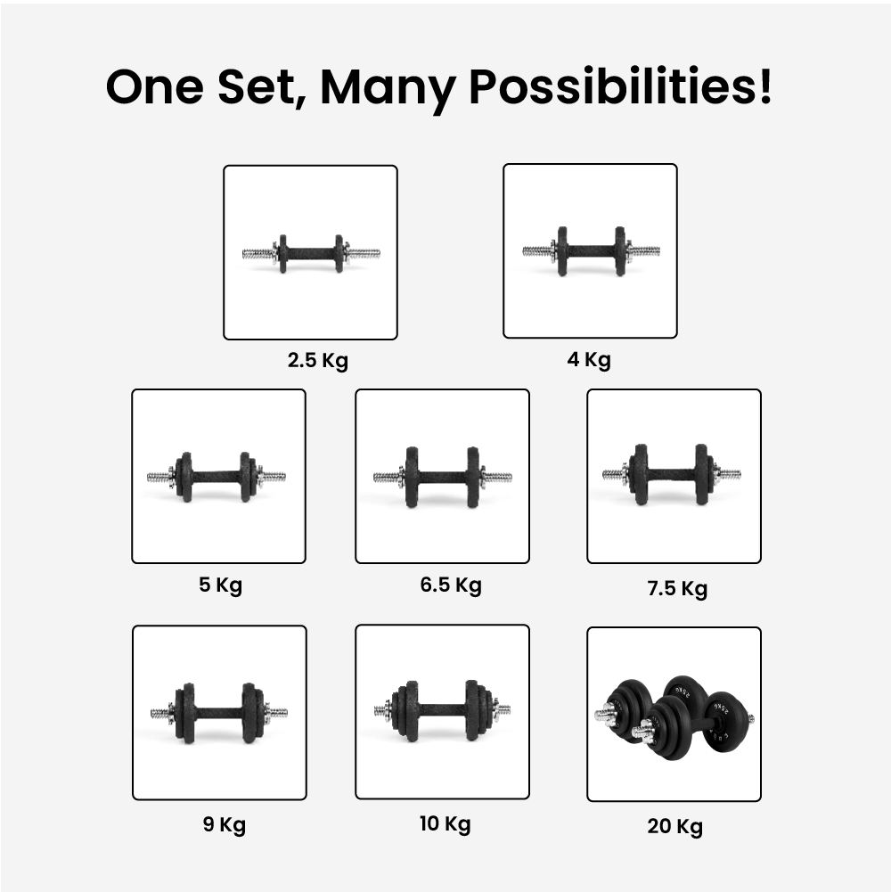 Adjustable Dumbbell Kits (10kg|20kg|50kg)