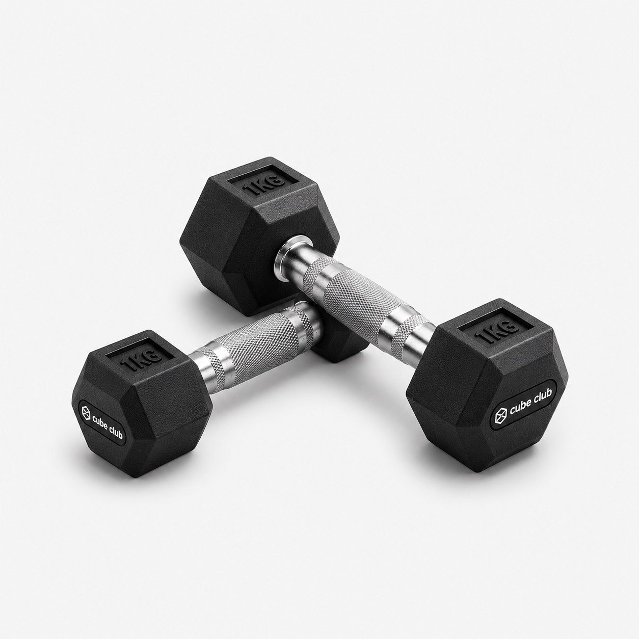 Hex Rubber Dumbbell - 1 KG (pair)