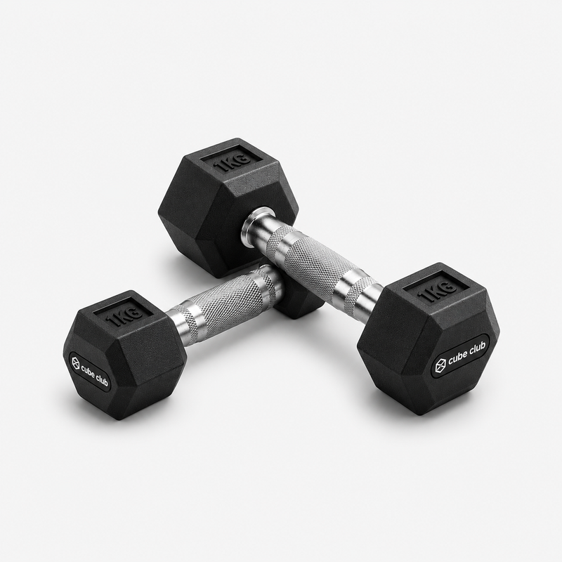 Hex Rubber Dumbbell - (pair)